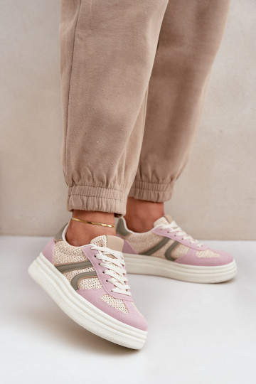 Sneaker-Stil Stiefel für Damen mit geflochtenem Obermaterial und Plattform in verschiedenen Farben von Lesida 2