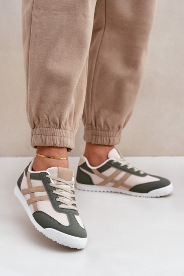 Niedrig Turnschuhe Freizeitschuhe Beige-grüne Farbe Eezore 2
