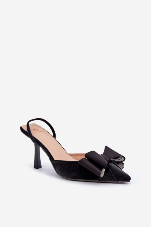 High Heels mit Schleifen in Schwarz Selatea