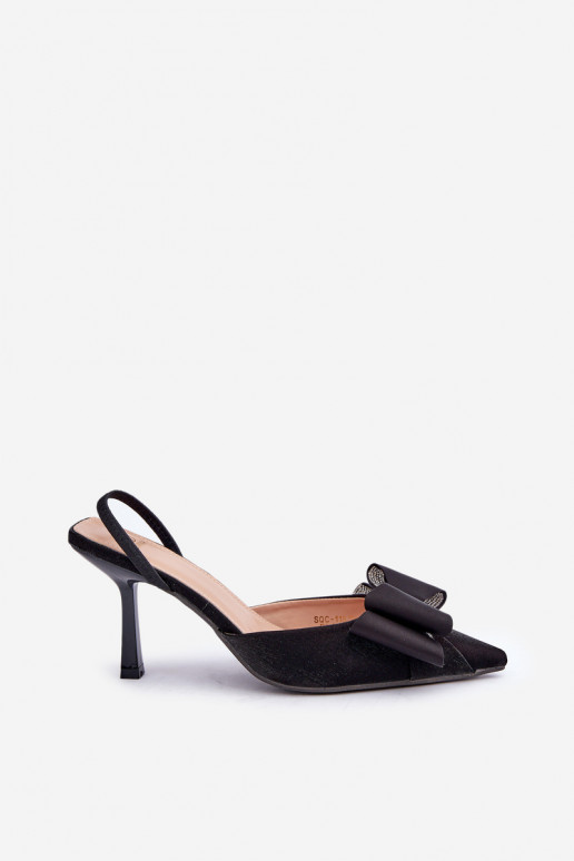 High Heels mit Schleifen in Schwarz Selatea
