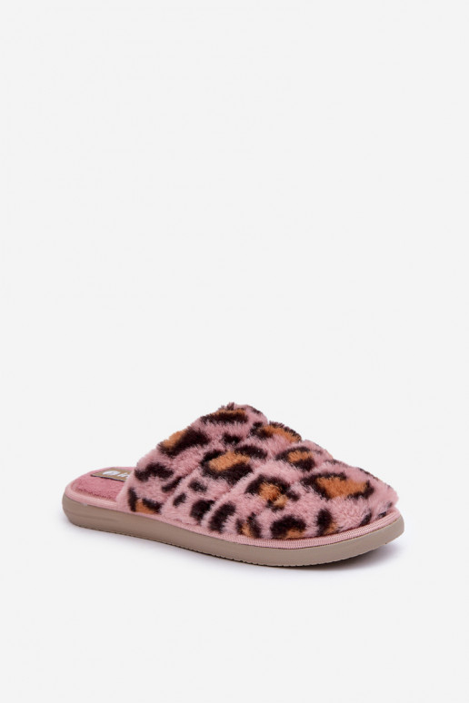 Hausschuhe Damen mit Leopardenfell-Muster Inblu EK000008 in Rosa