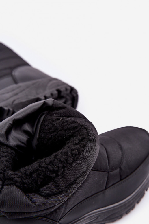 Schneestiefel für Männer Zum Schloss sich Zuarm laufen mit Fell innen schZuarze Farbe Linnora