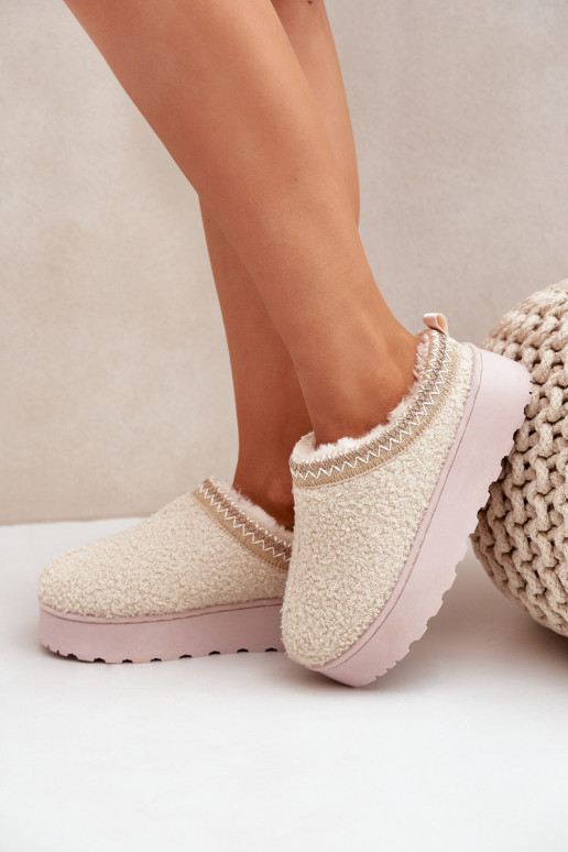 Schneestiefel Feminin mit einer Plattform Z Haftem elfenbeinfarbe Tirissa