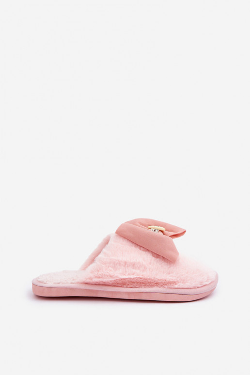 Hausschuhe Feminin mit Pelzmantel I Bogen pinke Farbe Olfedi Hausschuhe Feminin mit Pelzmantel I Bogen pinke Farbe Olfedi