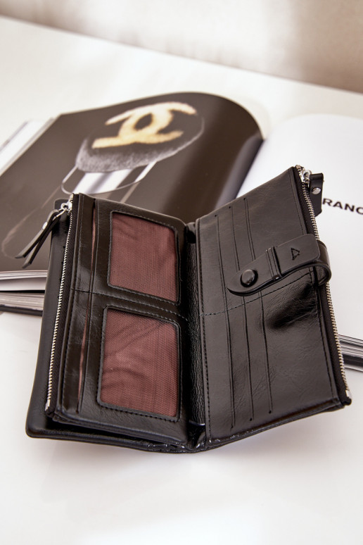 Damenbrieftasche aus Öko-Leder schZuarze Farbe Irinda Damenbrieftasche aus Öko-Leder schZuarze Farbe Irinda