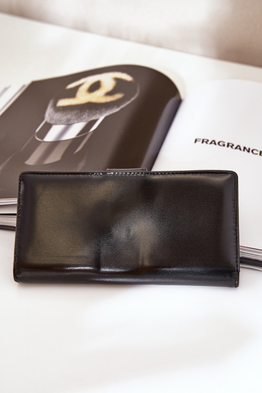 Damenbörse aus schwarzem Eco-Leder Kalinessa