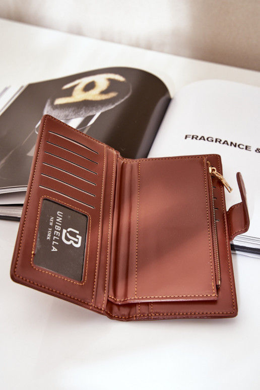 Damenbrieftasche aus Öko-Leder braune Farbe Kalinessa Damenbrieftasche aus Öko-Leder braune Farbe Kalinessa