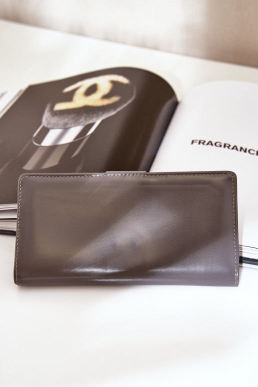 Damenbrieftasche aus Öko-Leder graue Farbe Kalinessa Damenbrieftasche aus Öko-Leder graue Farbe Kalinessa