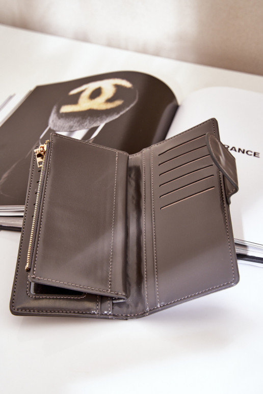 Damenbrieftasche aus Öko-Leder graue Farbe Kalinessa Damenbrieftasche aus Öko-Leder graue Farbe Kalinessa