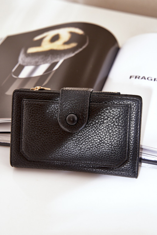 Damenbörse aus schwarzem Eco-Leder Isamille
