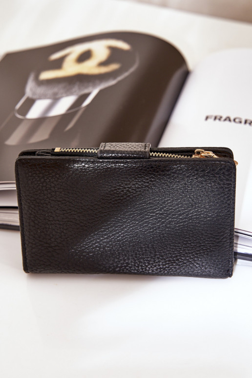 Damenbörse aus schwarzem Eco-Leder Isamille