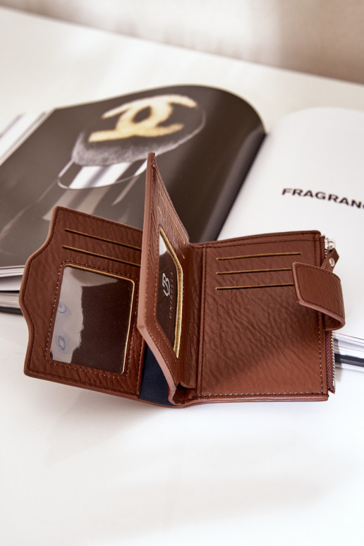 Damenbrieftasche Eko Leder braune Farbe Jezorea Damenbrieftasche Eko Leder braune Farbe Jezorea