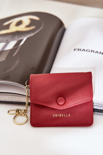 Etui Ermöglicht Karty Ze goldene Farbem Brelokiem aus Öko-Leder Burgund Iritinme