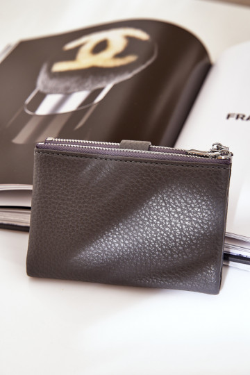 Eko Leder Damenbrieftasche dunkelgrau Bronica 2