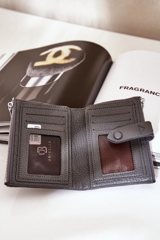 Eko Leder Damenbrieftasche dunkelgrau Bronica