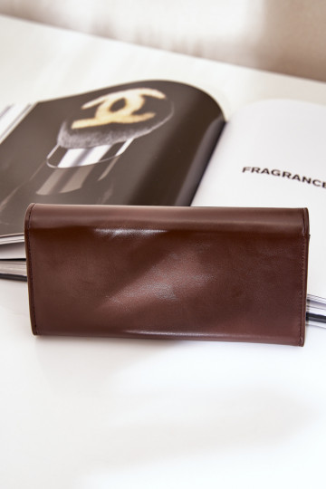 Eko Leder Gładki Damenbrieftasche CzekoladoZuy Erolia 2