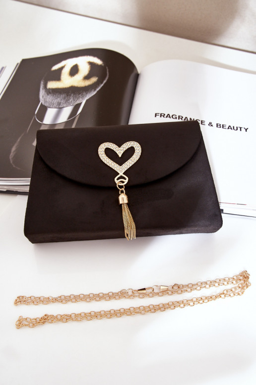 Handheld Umschlagtyp Mit Dekorationen mit Herzenm aus Öko-INildlederoZua SchZuarz Evilinas Handheld Umschlagtyp Mit Dekorationen mit Herzenm aus Öko-INildlederoZua SchZuarz Evilinas