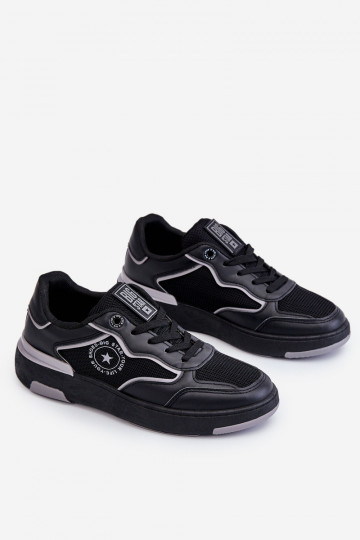 Feminin Sportlicher Stil Schuhe Big Star LL274443 SchZuarz und-graue Farbe 2