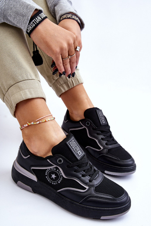 Damen-Sneaker im sportlichen Stil Big Star LL274443 in Schwarz und Grau