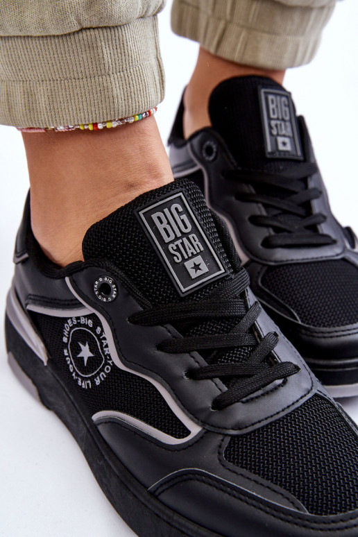 Damen-Sneaker im sportlichen Stil Big Star LL274443 in Schwarz und Grau