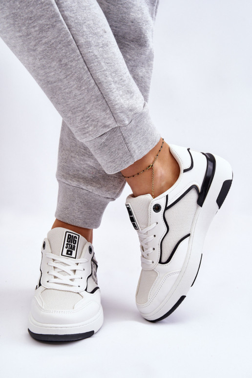 Damen-Sneaker im sportlichen Stil Big Star LL274440 in Weiß und Schwarz