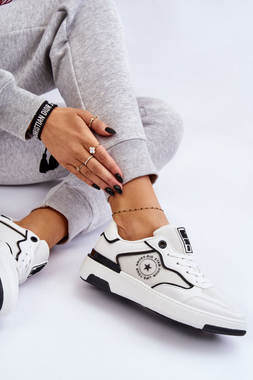 Damen-Sneaker im sportlichen Stil Big Star LL274440 in Weiß und Schwarz