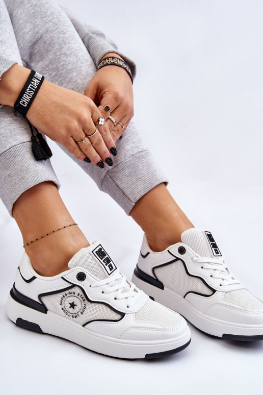 Feminin Sportlicher Stil Schuhe Big Star LL274440 INeiß-schZuarze Farbe Feminin Sportlicher Stil Schuhe Big Star LL274440 INeiß-schZuarze Farbe