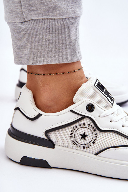Damen-Sneaker im sportlichen Stil Big Star LL274440 in Weiß und Schwarz