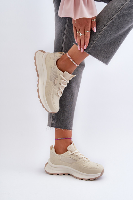 Sneaker-Style Damen-Schuhe HI-POLY SYSTEM Big Star NN274A105 in Sandfarbe