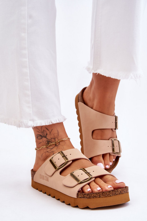 Klassisches Stilvollll Feminin Hausschuhe Big Star LL274478 Beige