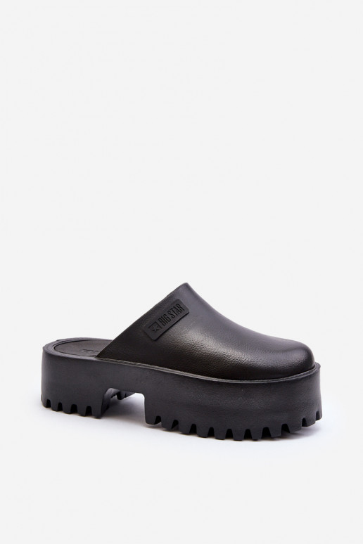 Feminin Hausschuhe mit modischer Es mussssivsohle Big Star NN274014 schZuarze Farbe Feminin Hausschuhe mit modischer Es mussssivsohle Big Star NN274014 schZuarze Farbe
