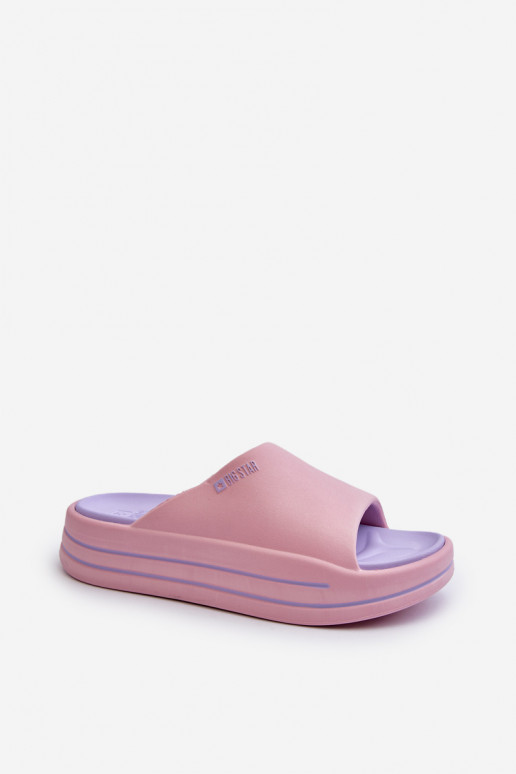 Damen Pantoletten mit Plateau Big Star NN274A035 in Rosa