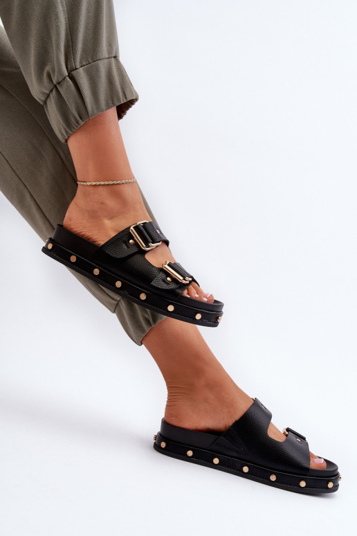 Damenhausschuhe mit einer Plattform Big Star NN27402 schZuarze Farbe Damenhausschuhe mit einer Plattform Big Star NN27402 schZuarze Farbe