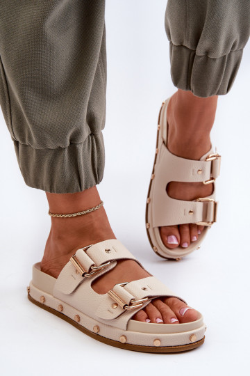 Damen Clogs auf Plattform Big Star NN274083 Beige