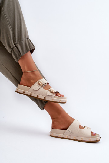 Damenhausschuhe mit einer Plattform Big Star NN274083 Beige 2