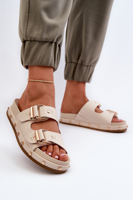 Damenhausschuhe mit einer Plattform Big Star NN274083 Beige