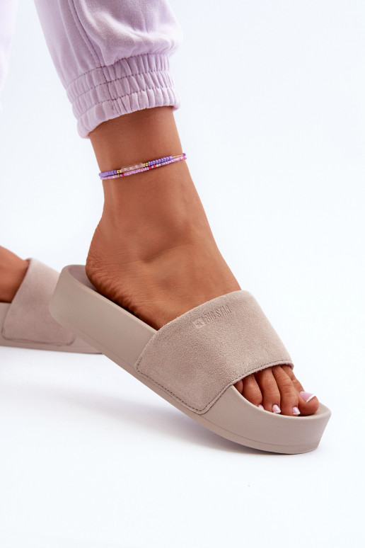 Feminin Hausschuhe mit einer Plattform aus INildleder Big Star NN274A671 Beige Feminin Hausschuhe mit einer Plattform aus INildleder Big Star NN274A671 Beige