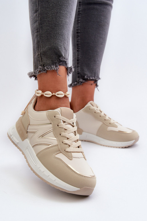 Beige Sneakers aus Eco-Leder Kaimans Beige Sneakers aus Eco-Leder Kaimans