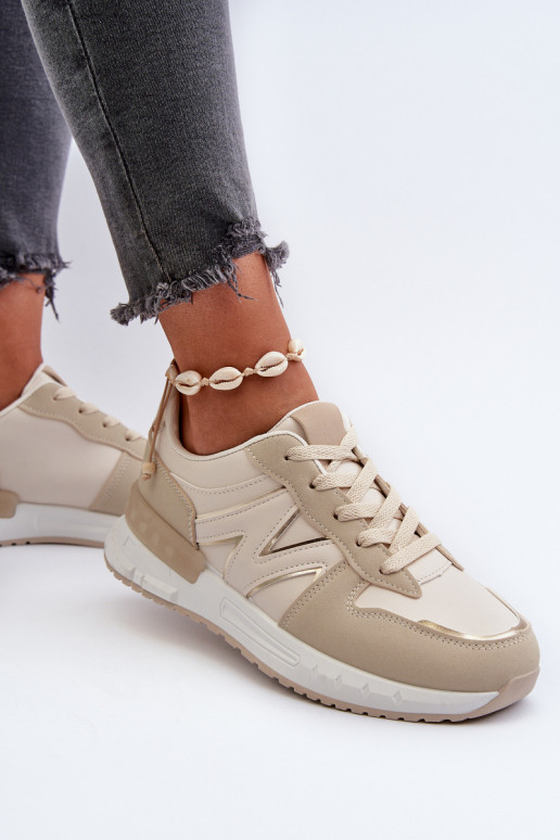 Beige Sneakers aus Eco-Leder Kaimans Beige Sneakers aus Eco-Leder Kaimans