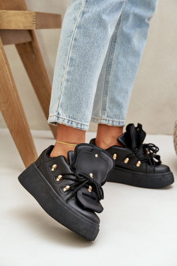 Sneakers Stilvollllschuhe Feminin mit einer Plattform schZuarze Farbe Dolistana 2