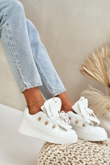 Sneakers Stilvollllschuhe Feminin mit einer Plattform Zueiße Farbe Dolistana