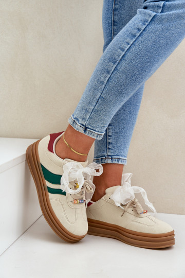 Sneakers Damen mit Z-Accessoires in Sandfarbe Jariana 2