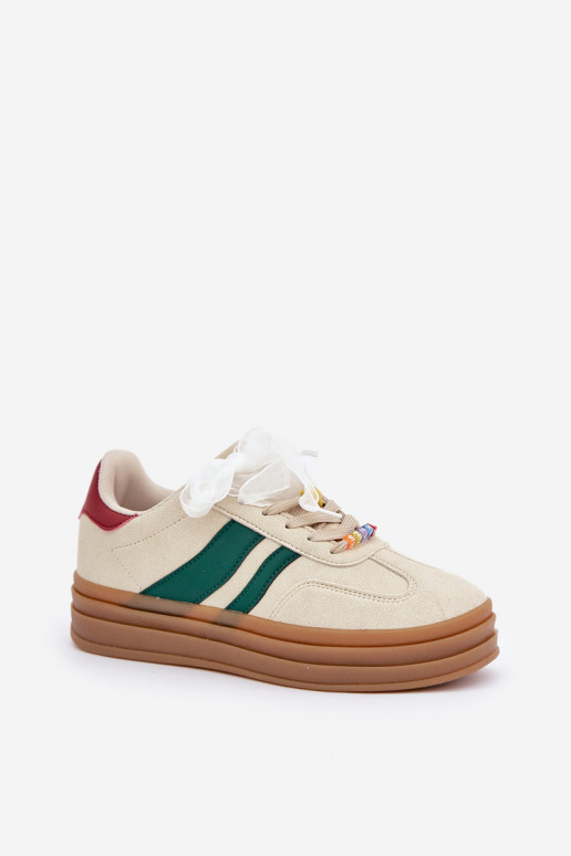 Sneakers Stilvollllschuhe Feminin Z Przypinkami Beige Jariana Sneakers Stilvollllschuhe Feminin Z Przypinkami Beige Jariana