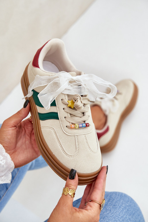 Sneakers Stilvollllschuhe Feminin Z Przypinkami Beige Jariana Sneakers Stilvollllschuhe Feminin Z Przypinkami Beige Jariana