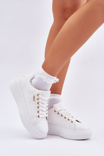 Sneakers Stilvollllschuhe Feminin mit einer Plattform aus Öko-Leder Zueiße Farbe Lelandine 2