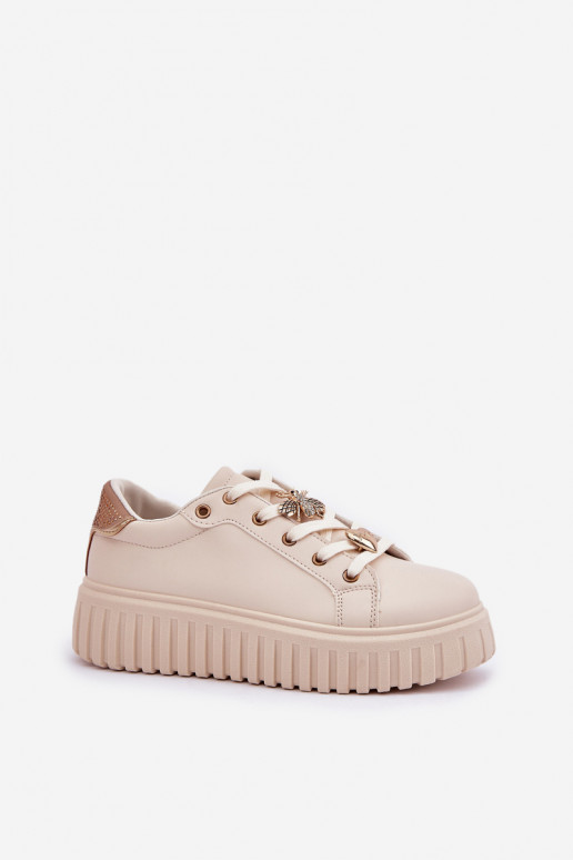 Sneakers Stilvollllschuhe Feminin Z Przypinkami Beige Grelesi Sneakers Stilvollllschuhe Feminin Z Przypinkami Beige Grelesi