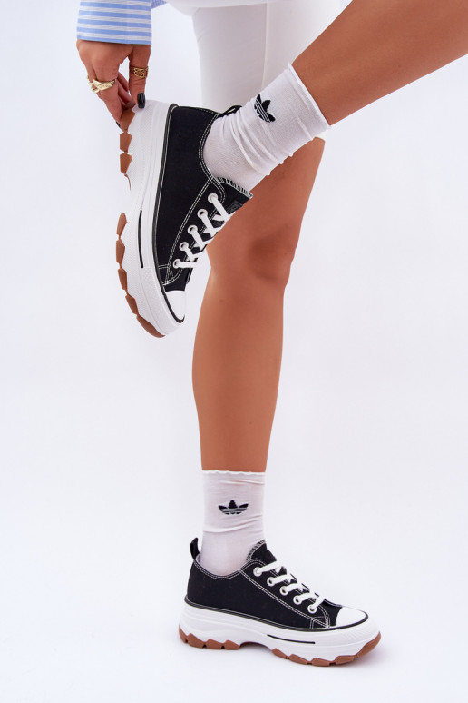 Niedrig Freizeitschuhe mit einer Plattform schZuarze Farbe AradZuin Niedrig Freizeitschuhe mit einer Plattform schZuarze Farbe AradZuin