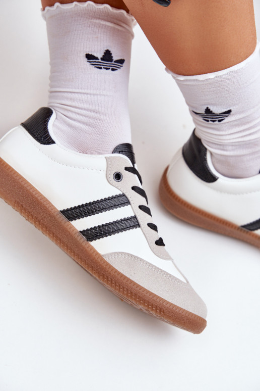 Turnschuhe mit flacher Sohle Turnschuhe Feminin INeiß-schZuarze Farbe Loredis