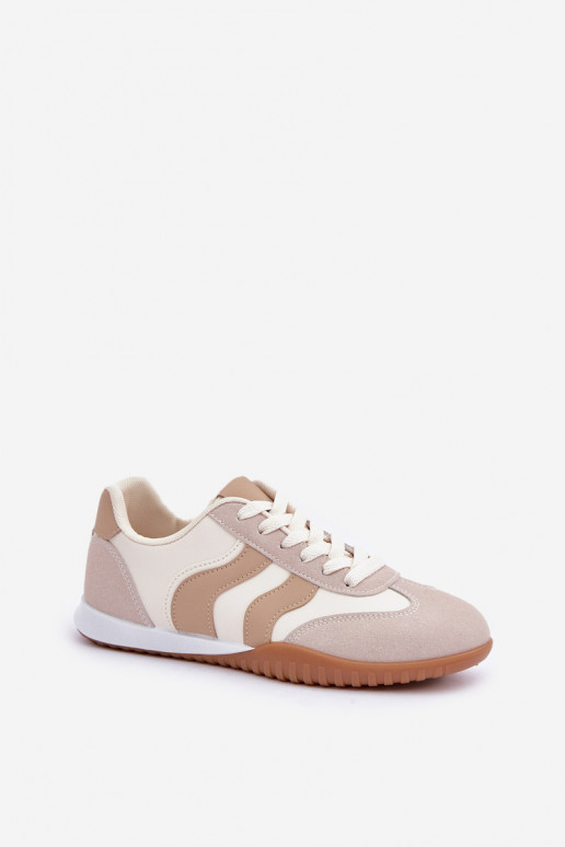 Klassische Sneaker Feminin aus Öko-Leder Beige Es mussretina