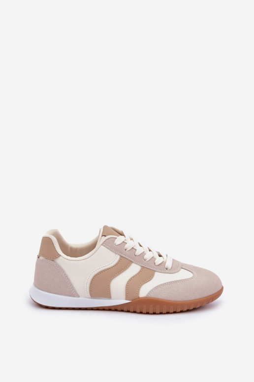 Klassische Sneaker Feminin aus Öko-Leder Beige Es mussretina